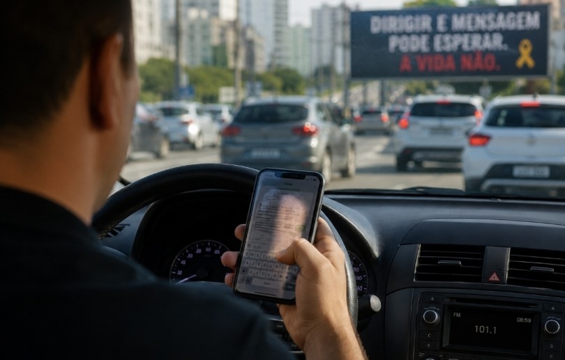 Uso do celular e distrações ao volante multiplicam acidentes e elevam custos para a saúde pública
