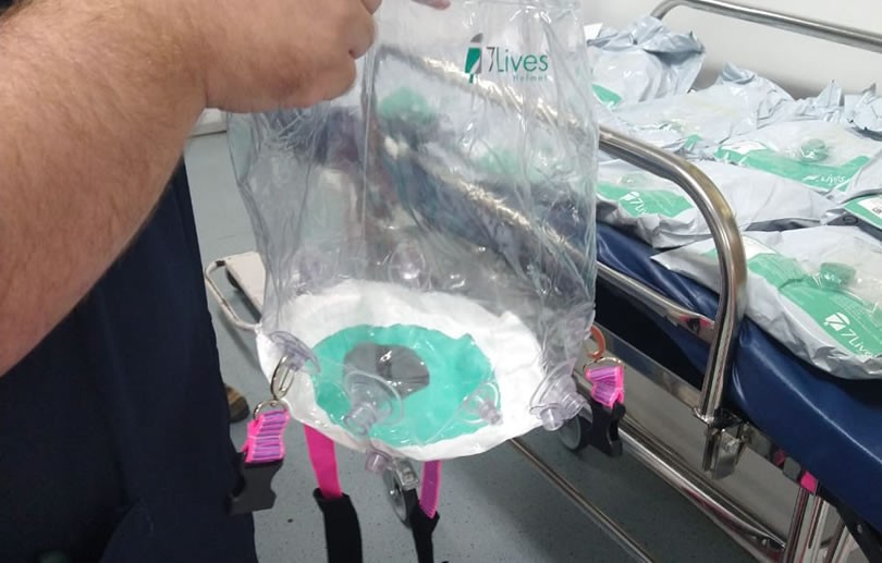 Capacete respiratório começa a ser utilizado esta semana no tratamento de pacientes internados com Covid-19 em Petrópolis