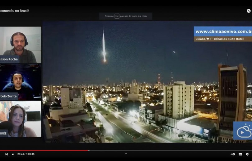 Câmeras registram passagem de meteoro no Brasil